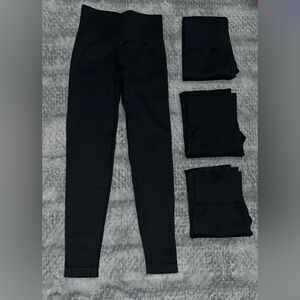 OQQ Ribbed High Waisted Seamless Leggings